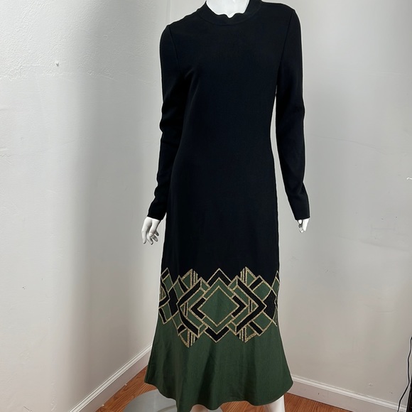 Peruvian Connection Dresses & Skirts - Peruvian Connection PimaCotton long-sleeve Jacquard knit dress Geometric